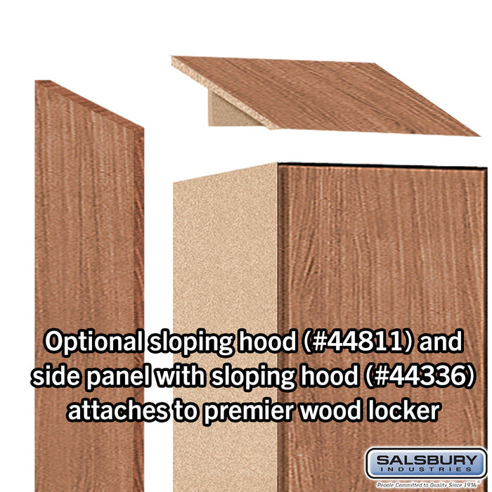 Salsbury 18" Wide Premier Wood Locker - Double Tier - 1 Wide - 6 Feet High - 21" Deep - Red Oak - Resettable Combination Locks - Sweatfully