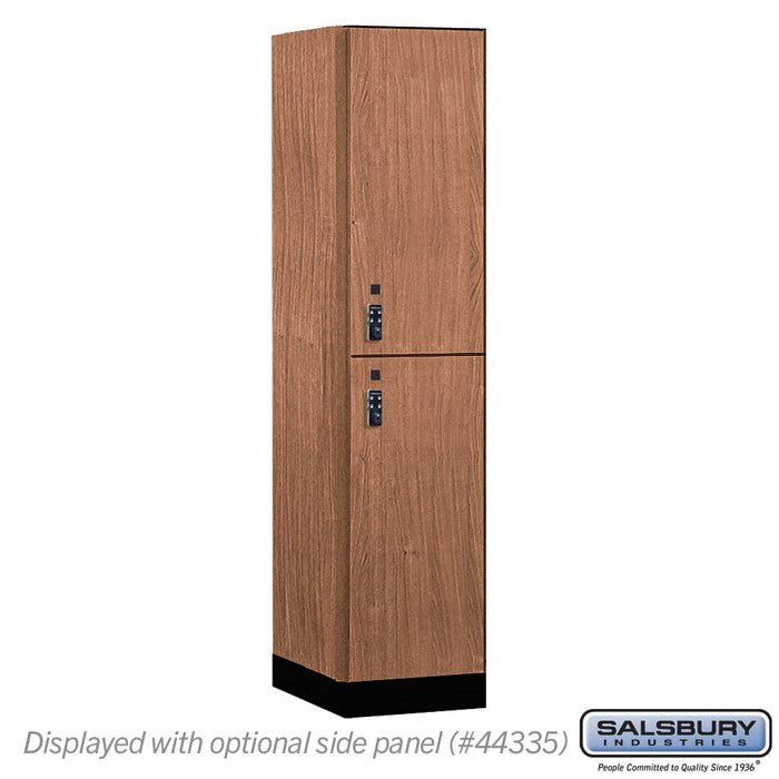 Salsbury 18" Wide Premier Wood Locker - Double Tier - 1 Wide - 6 Feet High - 21" Deep - Red Oak - Resettable Combination Locks - Sweatfully