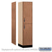Salsbury 18" Wide Premier Wood Locker - Double Tier - 1 Wide - 6 Feet High - 21" Deep - Red Oak - Hasps - Sweatfully