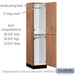 Salsbury 18" Wide Premier Wood Locker - Double Tier - 1 Wide - 6 Feet High - 21" Deep - Red Oak - Hasps - Sweatfully