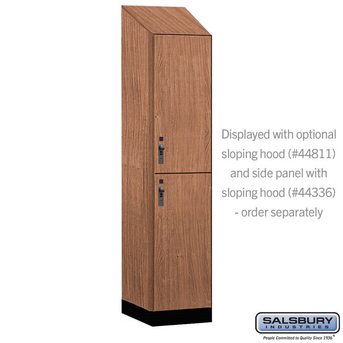 Salsbury 18" Wide Premier Wood Locker - Double Tier - 1 Wide - 6 Feet High - 21" Deep - Red Oak - Hasps - Sweatfully