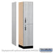 Salsbury 18" Wide Premier Wood Locker - Double Tier - 1 Wide - 6 Feet High - 21" Deep - Silver Teak - Electronic Locks - Sweatfully