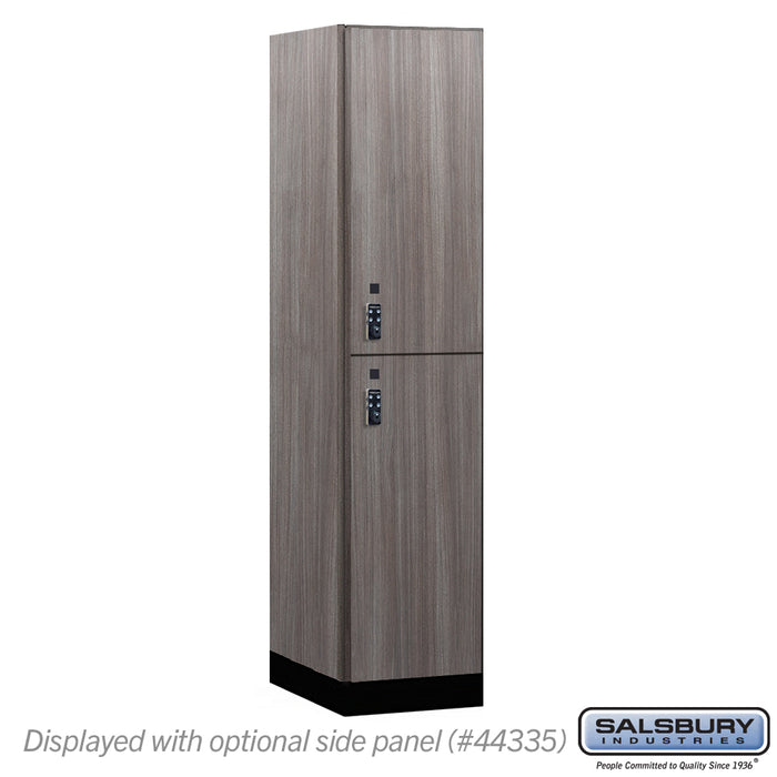 Salsbury 18" Wide Premier Wood Locker - Double Tier - 1 Wide - 6 Feet High - 21" Deep - Skyline Walnut - Resettable Combination Locks - Sweatfully