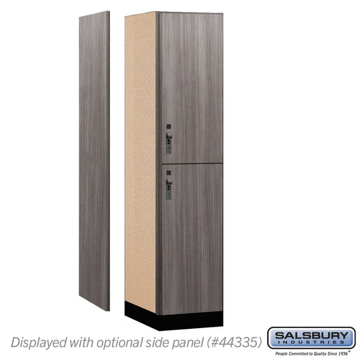 Salsbury 18" Wide Premier Wood Locker - Double Tier - 1 Wide - 6 Feet High - 21" Deep - Skyline Walnut - Hasps - Sweatfully