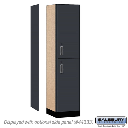 Salsbury 18" Wide Premier Wood Locker - Double Tier - 1 Wide - 6 Feet High - 18" Deep - Carbon Mesh - Electronic Locks - Sweatfully