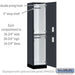 Salsbury 18" Wide Premier Wood Locker - Double Tier - 1 Wide - 6 Feet High - 18" Deep - Carbon Mesh - Electronic Locks - Sweatfully