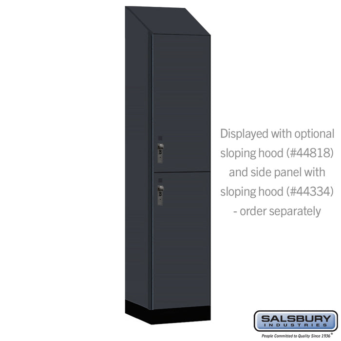 Salsbury 18" Wide Premier Wood Locker - Double Tier - 1 Wide - 6 Feet High - 18" Deep - Carbon Mesh - Hasps - Sweatfully
