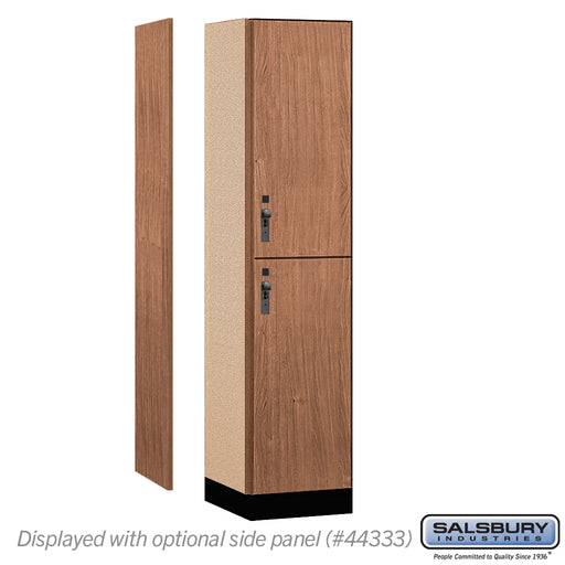 Salsbury 18" Wide Premier Wood Locker - Double Tier - 1 Wide - 6 Feet High - 18" Deep - Red Oak - Hasps - Sweatfully