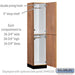 Salsbury 18" Wide Premier Wood Locker - Double Tier - 1 Wide - 6 Feet High - 18" Deep - Red Oak - Hasps - Sweatfully