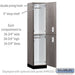 Salsbury 18" Wide Premier Wood Locker - Double Tier - 1 Wide - 6 Feet High - 18" Deep - Skyline Walnut - Electronic Locks - Sweatfully