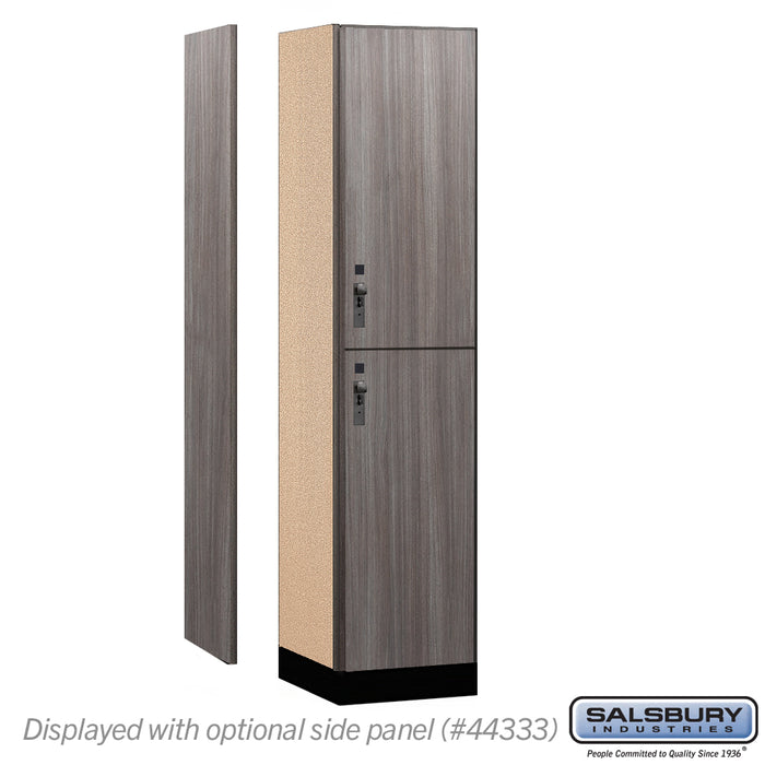Salsbury 18" Wide Premier Wood Locker - Double Tier - 1 Wide - 6 Feet High - 18" Deep - Skyline Walnut - Hasps - Sweatfully