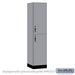 Salsbury 18" Wide Premier Wood Locker - Double Tier - 1 Wide - 6 Feet High - 18" Deep - Winter Fog - Hasps - Sweatfully