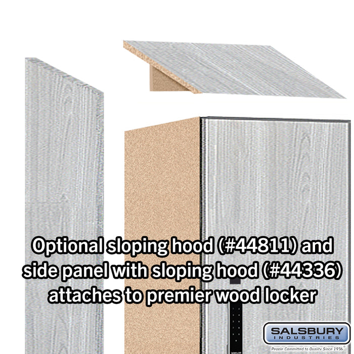 Salsbury 18" Wide Premier Wood Locker - Triple Tier - 1 Wide - 6 Feet High - 21" Deep - Silver Teak - Electronic Locks - Sweatfully