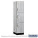 Salsbury 18" Wide Premier Wood Locker - Triple Tier - 1 Wide - 6 Feet High - 21" Deep - Silver Teak - Hasps - Sweatfully