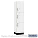 Salsbury 18" Wide Premier Wood Locker - Triple Tier - 1 Wide - 6 Feet High - 18" Deep - Arctic White - Hasps - Sweatfully