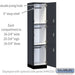 Salsbury 18" Wide Premier Wood Locker - Triple Tier - 1 Wide - 6 Feet High - 18" Deep - Carbon Mesh - Resettable Combination Locks - Sweatfully