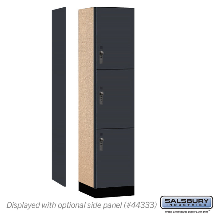 Salsbury 18" Wide Premier Wood Locker - Triple Tier - 1 Wide - 6 Feet High - 18" Deep - Carbon Mesh - Hasps - Sweatfully