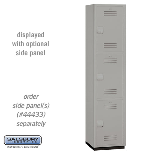 Salsbury 18" Wide Triple Tier Heavy Duty Plastic Locker - 1 Wide - 6 Feet High - 18 Inches Deep - Gray - Sweatfully
