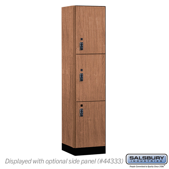 Salsbury 18" Wide Premier Wood Locker - Triple Tier - 1 Wide - 6 Feet High - 18" Deep - Red Oak - Resettable Combination Locks - Sweatfully
