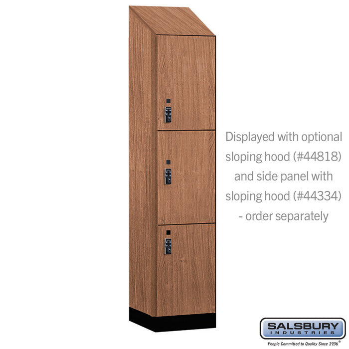 Salsbury 18" Wide Premier Wood Locker - Triple Tier - 1 Wide - 6 Feet High - 18" Deep - Red Oak - Resettable Combination Locks - Sweatfully