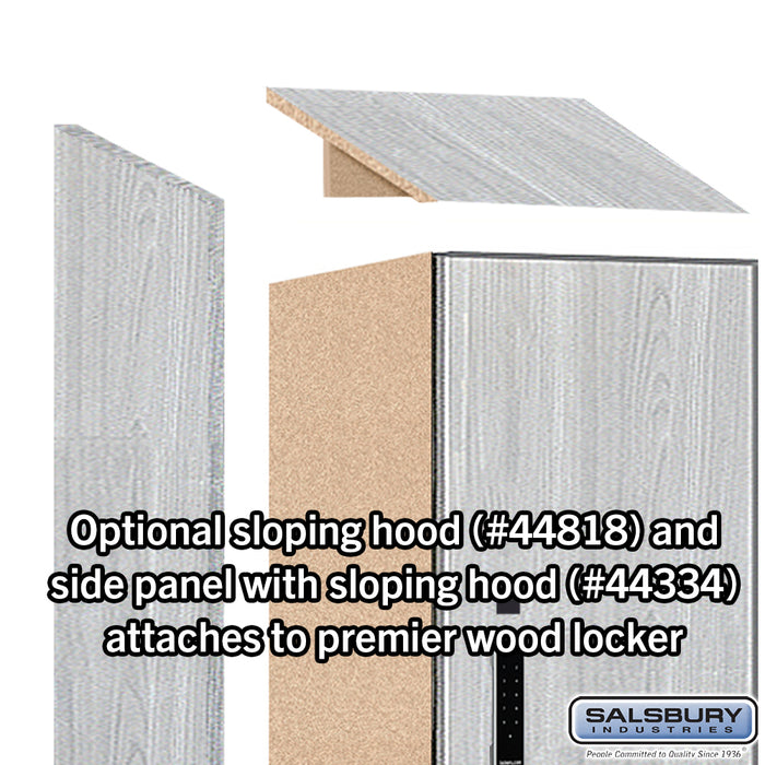 Salsbury 18" Wide Premier Wood Locker - Triple Tier - 1 Wide - 6 Feet High - 18" Deep - Silver Teak - Electronic Locks - Sweatfully