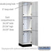 Salsbury 18" Wide Premier Wood Locker - Triple Tier - 1 Wide - 6 Feet High - 18" Deep - Silver Teak - Hasps - Sweatfully
