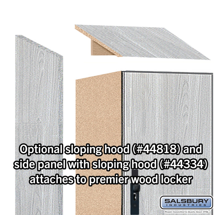 Salsbury 18" Wide Premier Wood Locker - Triple Tier - 1 Wide - 6 Feet High - 18" Deep - Silver Teak - Hasps - Sweatfully