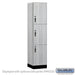 Salsbury 18" Wide Premier Wood Locker - Triple Tier - 1 Wide - 6 Feet High - 18" Deep - Silver Teak - Hasps - Sweatfully