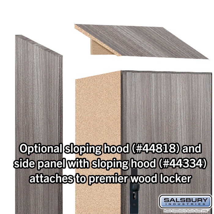 Salsbury 18" Wide Premier Wood Locker - Triple Tier - 1 Wide - 6 Feet High - 18" Deep - Skyline Walnut - Hasps - Sweatfully