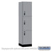 Salsbury 18" Wide Premier Wood Locker - Triple Tier - 1 Wide - 6 Feet High - 18" Deep - Winter Fog - Resettable Combination Locks - Sweatfully