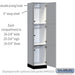 Salsbury 18" Wide Premier Wood Locker - Triple Tier - 1 Wide - 6 Feet High - 18" Deep - Winter Fog - Hasps - Sweatfully