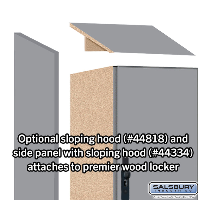 Salsbury 18" Wide Premier Wood Locker - Triple Tier - 1 Wide - 6 Feet High - 18" Deep - Winter Fog - Hasps - Sweatfully