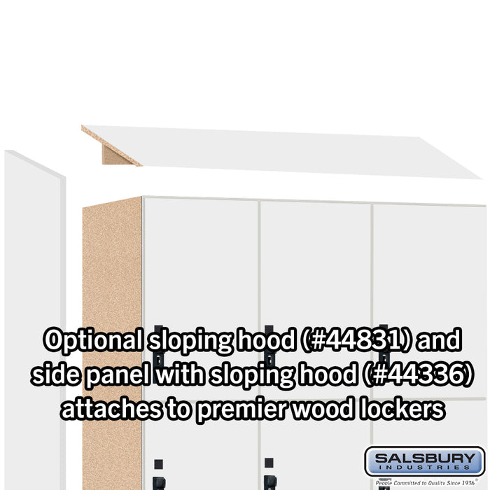 Salsbury 18" Wide Premier Wood Locker - Triple Tier - 3 Wide - 6 Feet High - 21" Deep - Arctic White - Hasps - Sweatfully