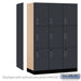 Salsbury 18" Wide Premier Wood Locker - Triple Tier - 3 Wide - 6 Feet High - 21" Deep - Carbon Mesh - Electronic Locks - Sweatfully