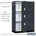 Salsbury 18" Wide Premier Wood Locker - Triple Tier - 3 Wide - 6 Feet High - 21" Deep - Carbon Mesh - Electronic Locks - Sweatfully
