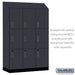 Salsbury 18" Wide Premier Wood Locker - Triple Tier - 3 Wide - 6 Feet High - 21" Deep - Carbon Mesh - Electronic Locks - Sweatfully