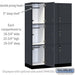 Salsbury 18" Wide Premier Wood Locker - Triple Tier - 3 Wide - 6 Feet High - 21" Deep - Carbon Mesh - Hasps - Sweatfully