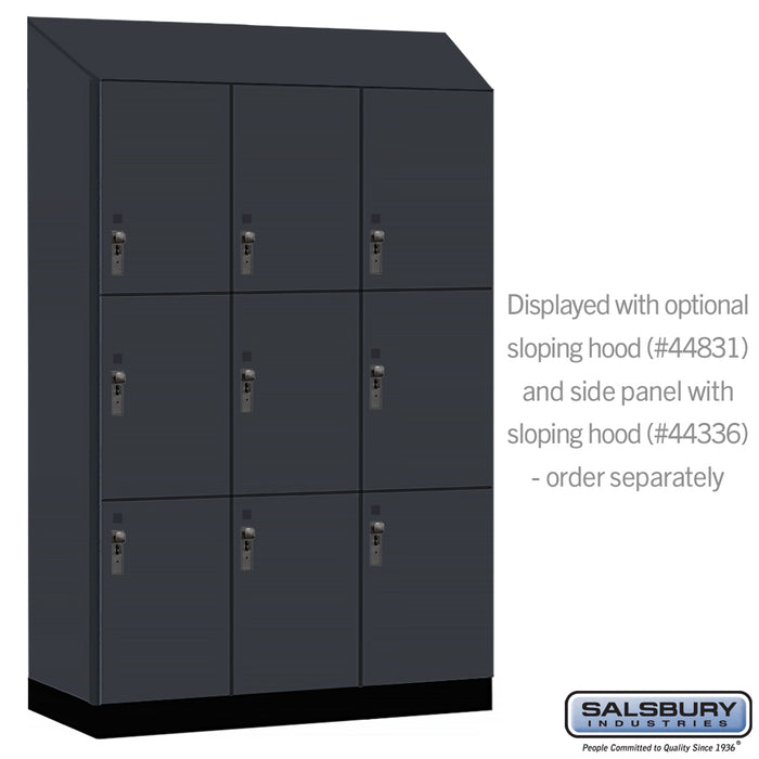 Salsbury 18" Wide Premier Wood Locker - Triple Tier - 3 Wide - 6 Feet High - 21" Deep - Carbon Mesh - Hasps - Sweatfully