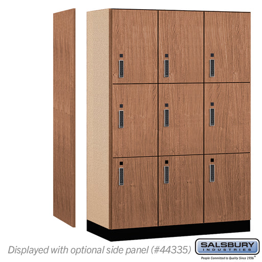 Salsbury 18" Wide Premier Wood Locker - Triple Tier - 3 Wide - 6 Feet High - 21" Deep - Red Oak - Electronic Locks - Sweatfully