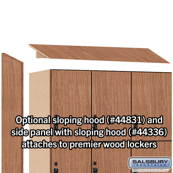 Salsbury 18" Wide Premier Wood Locker - Triple Tier - 3 Wide - 6 Feet High - 21" Deep - Red Oak - Hasps - Sweatfully