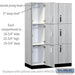 Salsbury 18" Wide Premier Wood Locker - Triple Tier - 3 Wide - 6 Feet High - 21" Deep - Silver Teak - Electronic Locks - Sweatfully