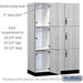 Salsbury 18" Wide Premier Wood Locker - Triple Tier - 3 Wide - 6 Feet High - 21" Deep - Silver Teak - Hasps - Sweatfully