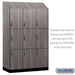 Salsbury 18" Wide Premier Wood Locker - Triple Tier - 3 Wide - 6 Feet High - 21" Deep - Skyline Walnut - Hasps - Sweatfully