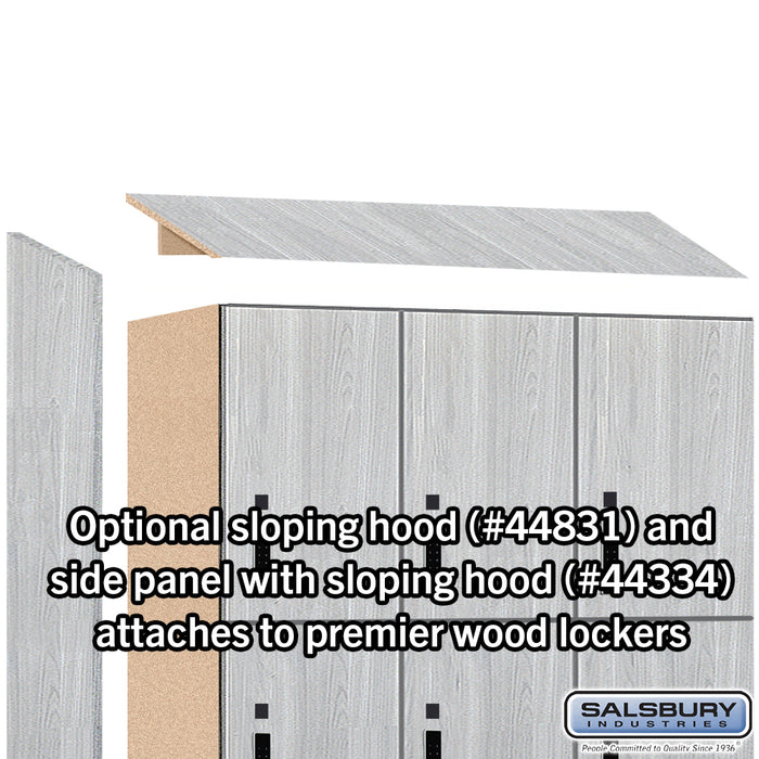 Salsbury 18" Wide Premier Wood Locker - Triple Tier - 3 Wide - 6 Feet High - 18" Deep - Silver Teak - Electronic Locks - Sweatfully