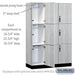 Salsbury 18" Wide Premier Wood Locker - Triple Tier - 3 Wide - 6 Feet High - 18" Deep - Silver Teak - Hasps - Sweatfully