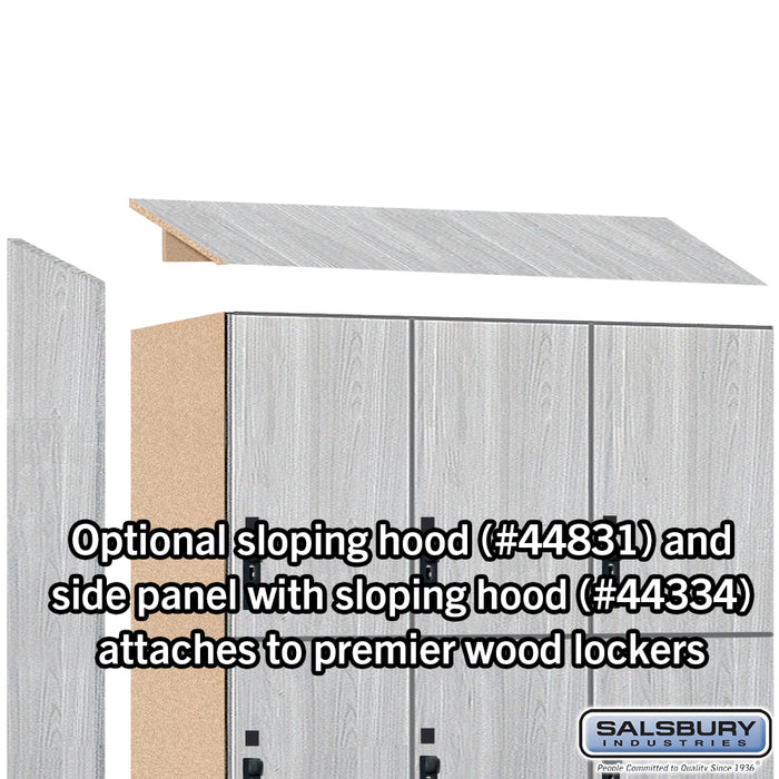 Salsbury 18" Wide Premier Wood Locker - Triple Tier - 3 Wide - 6 Feet High - 18" Deep - Silver Teak - Hasps - Sweatfully