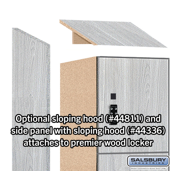 Salsbury 18" Wide Premier Wood Locker - Four Tier - 1 Wide - 6 Feet High - 21" Deep - Silver Teak - Resettable Combination Locks - Sweatfully