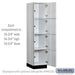 Salsbury 18" Wide Premier Wood Locker - Four Tier - 1 Wide - 6 Feet High - 21" Deep - Silver Teak - Hasps - Sweatfully