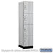 Salsbury 18" Wide Premier Wood Locker - Four Tier - 1 Wide - 6 Feet High - 21" Deep - Silver Teak - Hasps - Sweatfully