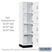 Salsbury 18" Wide Premier Wood Locker - Four Tier - 1 Wide - 6 Feet High - 18" Deep - Arctic White - Electronic Locks - Sweatfully